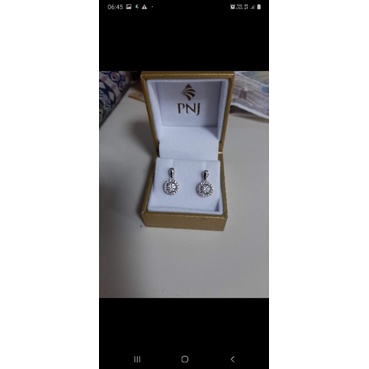 Bông tai PNJ vàng trắng