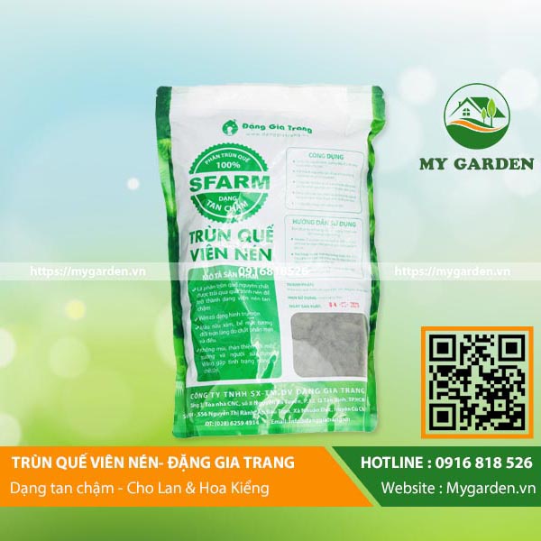Phân trùn quế hữu cơ Sfarm, cung cấp dinh dưỡng, dạng viên, gói 1kg, cho cây trồng - Hàng chính hãng