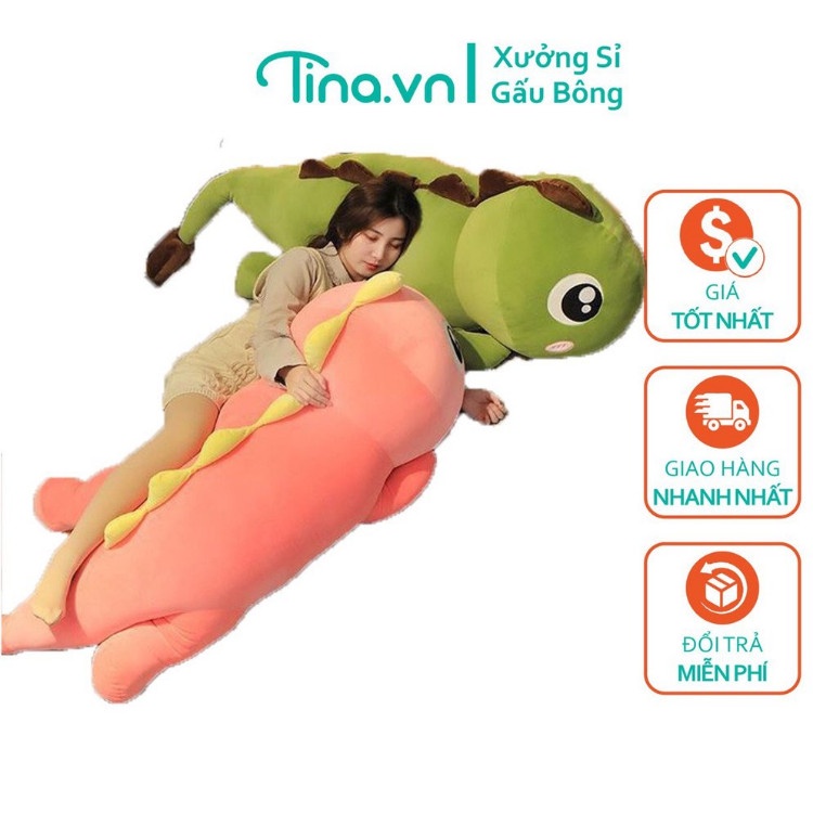 Gấu bông to khổng lồ thú nhồi bông khủng long đuôi tim gối ôm hình thú giá tại xưởng 65cm -1m8 Tina.vn
