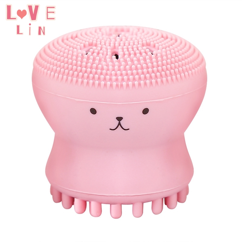 Cọ Rửa Mặt Làm Sạch Sâu Hai Mặt Hình Bạch Tuộc Tiện Dụng