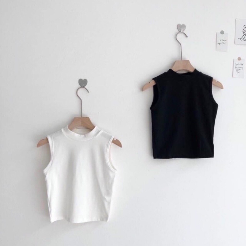 [RẺ VÔ ĐỊCH] Áo ba lỗ cổ lọ hot quanh năm Trắng/ Đen PC16521