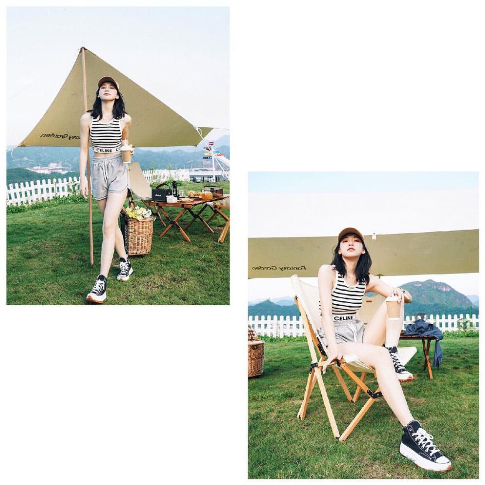 Giày thể thao nữ đế độn ulzzang vải dáng converse cv 1970s cổ cao cấp 2022 TCA \