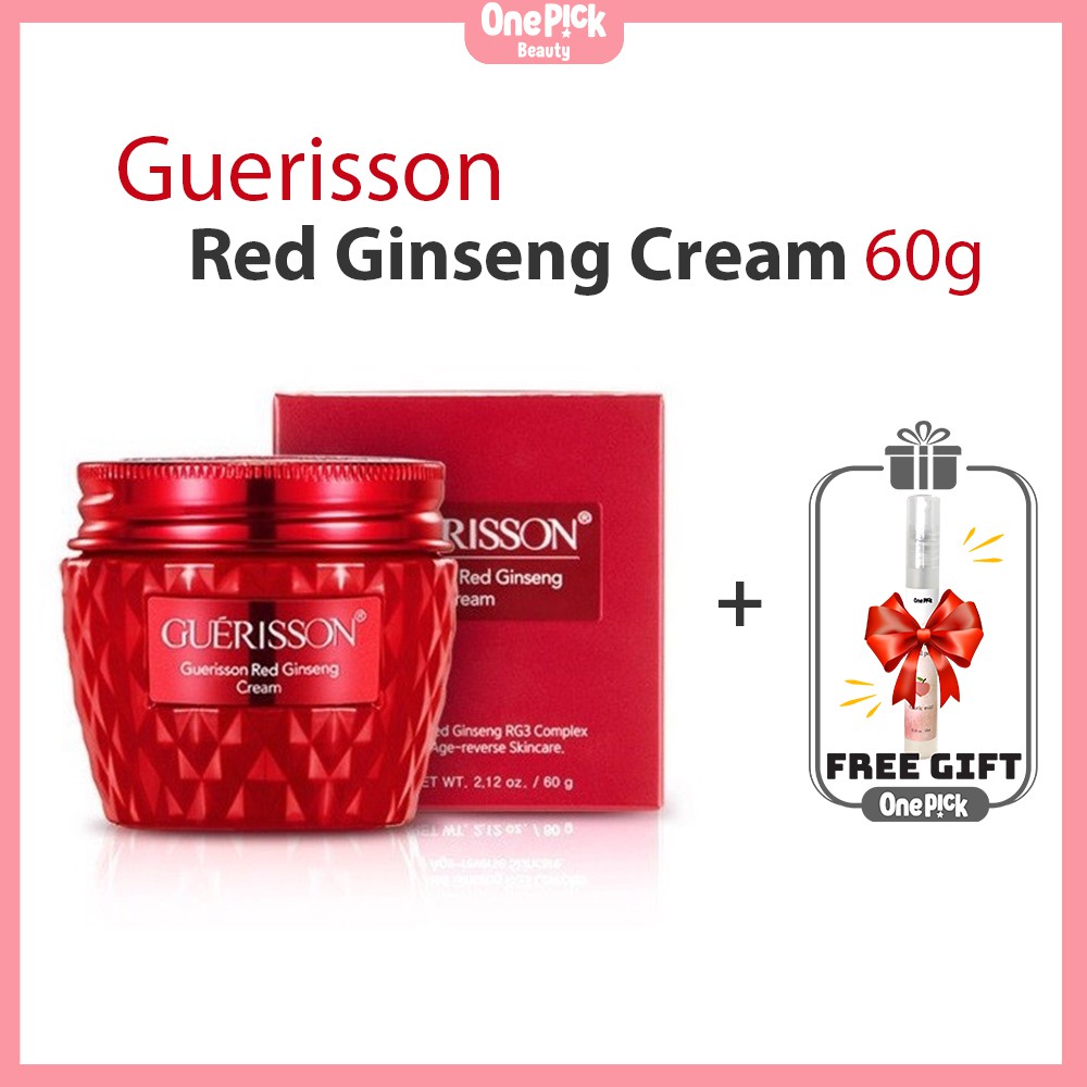 OnePick) Kem dầu ngựa Guerisson  dưỡng trắng, cấp ẩm, chống lão hóa, tái tạo da Guerisson Red Ginseng cream 60g [Guerisson Red Ginseng Horse Oil Cream 60g]