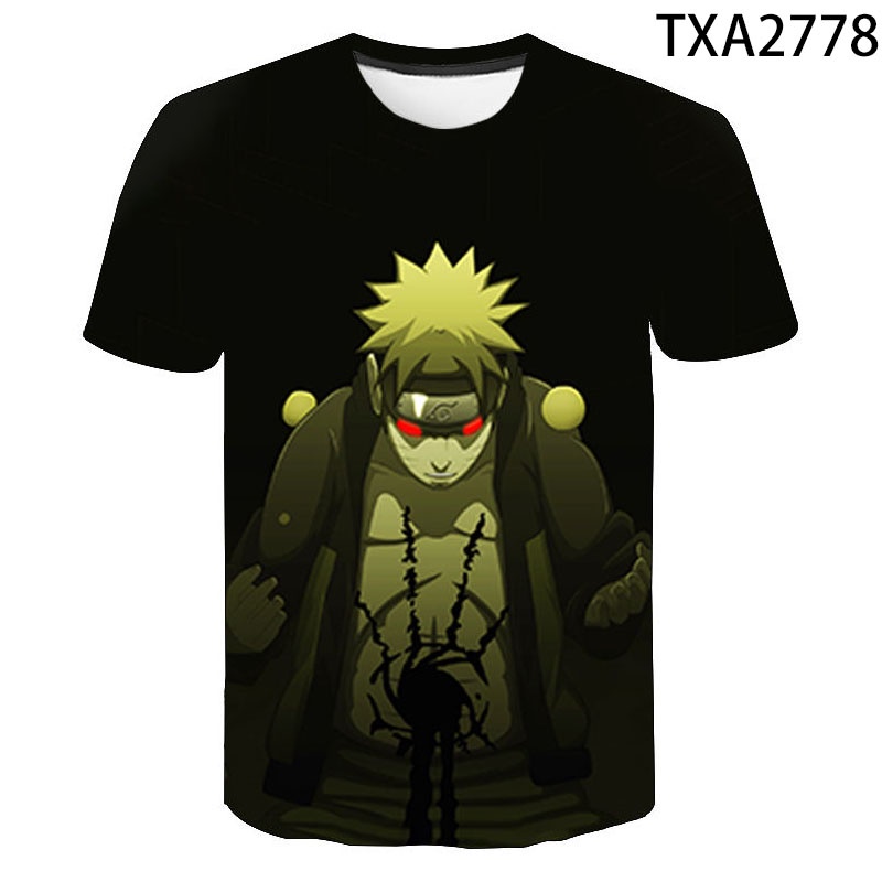 Áo Thun In Hình Naruto 3D Thời Trang Đường Phố Dành Cho Trẻ 100-160