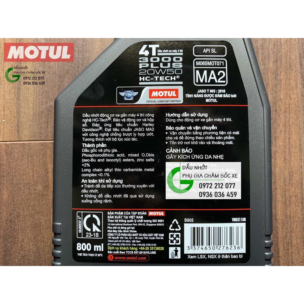 Dầu Motul 3000 Plus 4T 20W-50 dành cho xe số phổ thông