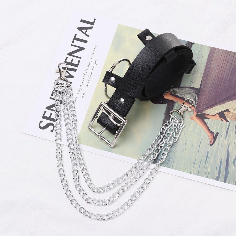 Vòng Cổ Choker Da Pu Phối Dây Xích Kim Loại Phong Cách Rock