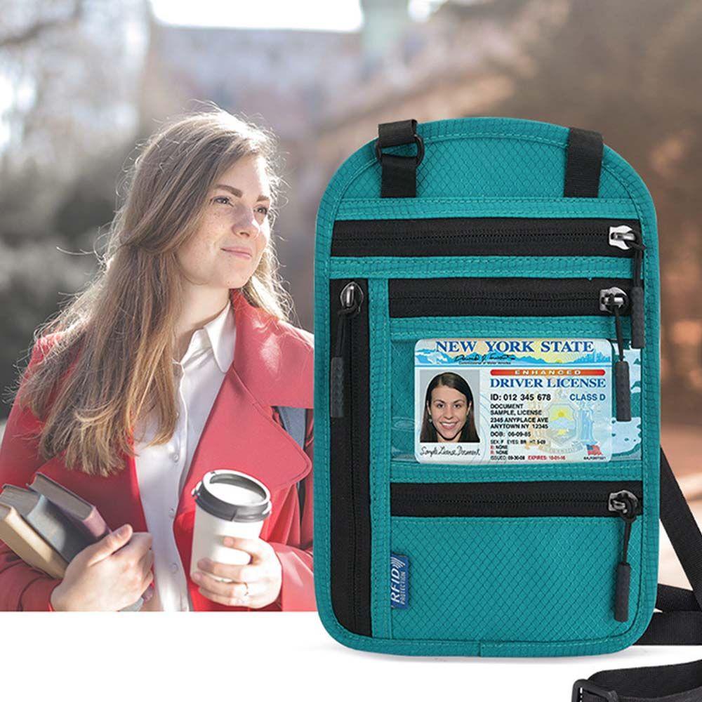 Túi Đeo Chéo Đựng Hộ Chiếu / Thẻ Id / Passport Nhỏ Gọn Có Khóa Kéo Tùy Chỉnh Tiện Dụng Mang Theo Du