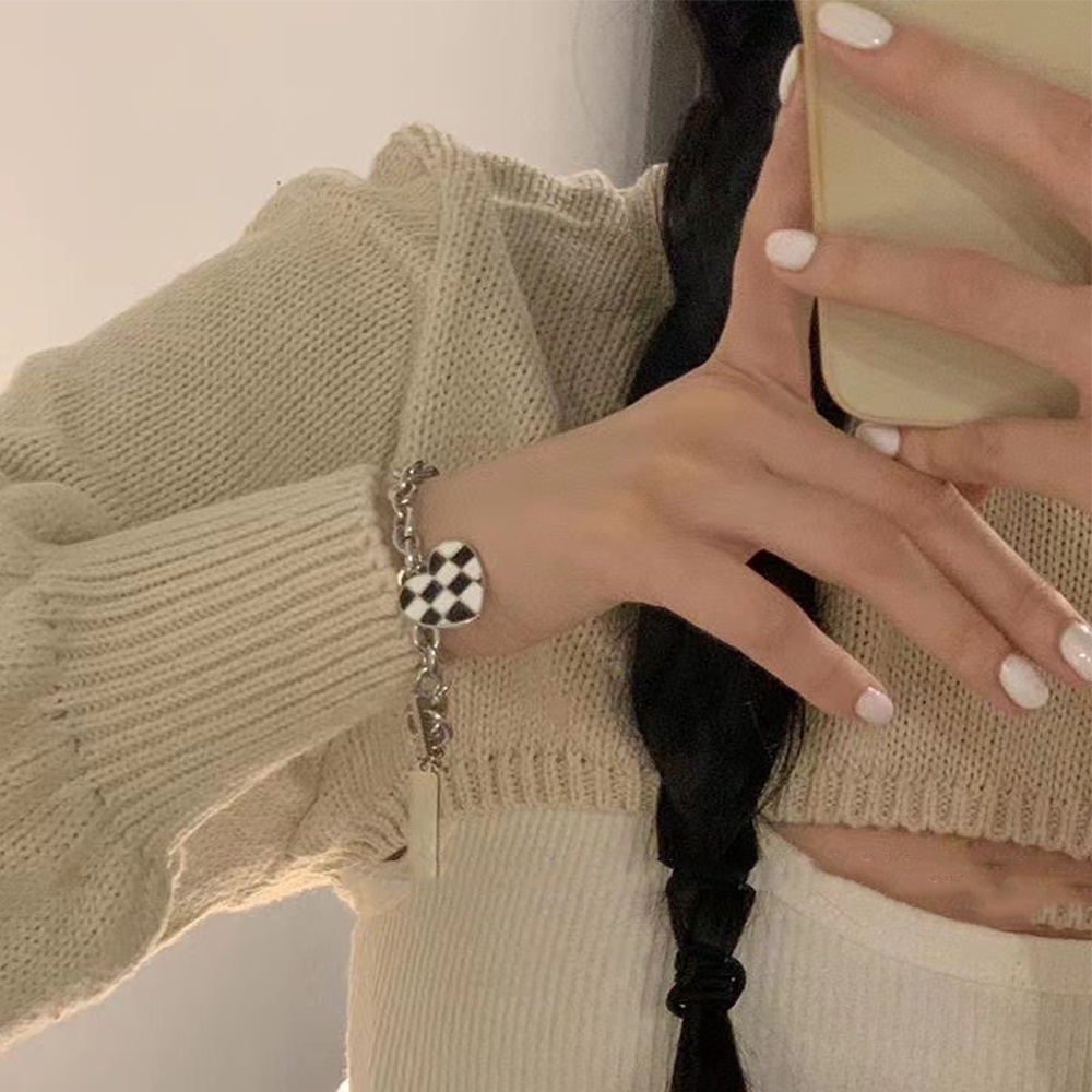 Vòng tay mạ bạc mặt dây nhiều hình dạng phong cách retro Hàn Quốc | BigBuy360 - bigbuy360.vn