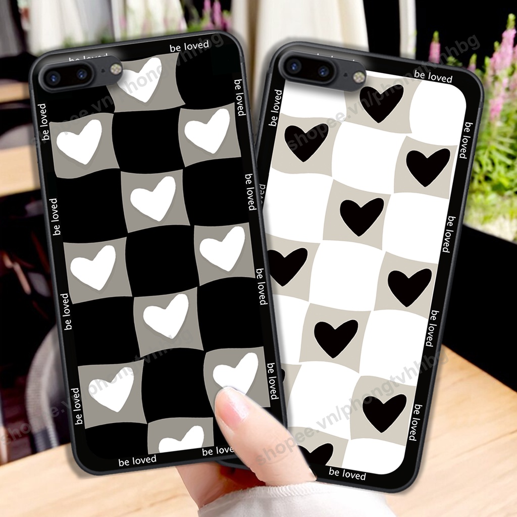 ỐP LƯNG IPHONE 7 PLUS- IPHONE 7S PLUS- IPHONE 8 PLUS trái tim caro cực chất siêu đẹp