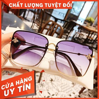 Kính mát Gucci phom vuông chống tia UV, tràn viền đính con ong ( tặng hộp và khăn) - MK0017