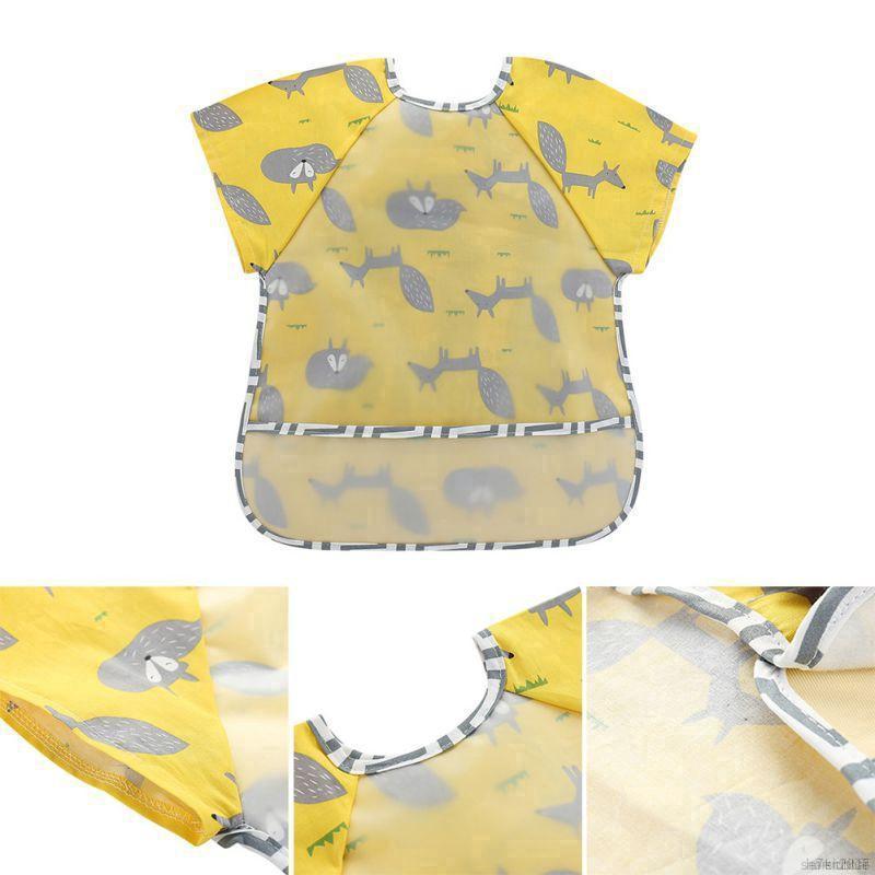 Yếm Ăn Ngắn Tay Chống Thấm Nước Cho Bé