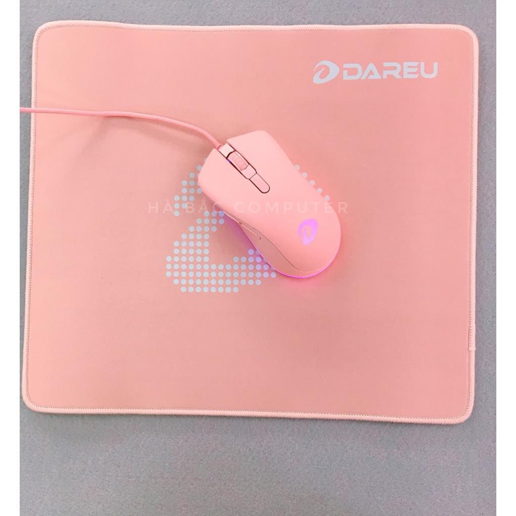 Combo Chuột Và Lót Di Chuột Màu Hồng DAREU - Chuột Gaming Led RGB + Pad Chuột Pink