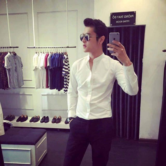 [BIG SALE] (RẺ VÔ ĐỊCH- SL GIỚI HẠN) Áo Sơ Mi  trắng Cổ Tàu Nam Dài Tay Vải Lụa Cao Cấp Chống Nhăn Chống Xù Chống Bám bụ