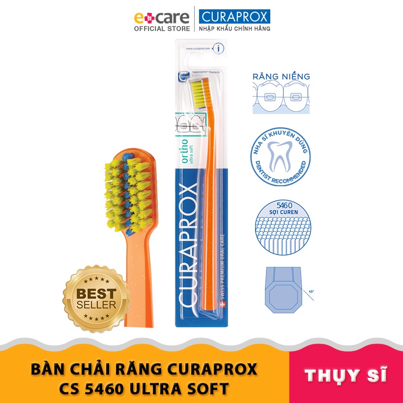 [Mã BMLTA50 giảm 50K đơn 150K] Bàn chải răng siêu mềm cho răng niềng Curaprox CS 5460 Ortho Ultra Soft