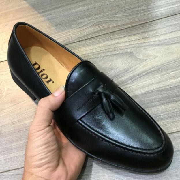 giày lười nơ chuông da bò cao cấp bảo hành 2 năm đế da vĩnh viễn .
