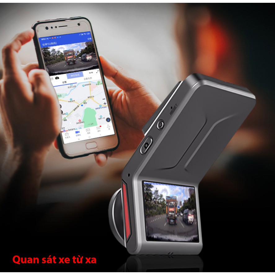 Camera hành trình android, sim 4G, GPS, WIFI, gồm camera trước và camera lùi