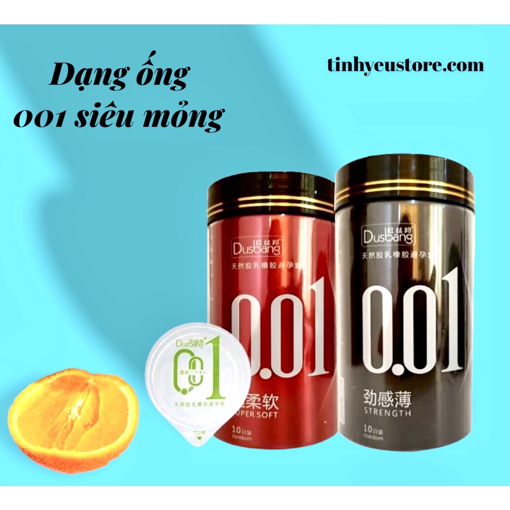 Bao Cao Su Siêu Mỏng 001 Dạng Ống Rời 1 Chiếc - kéo dài thời gian, nhiều gel bôi trơn