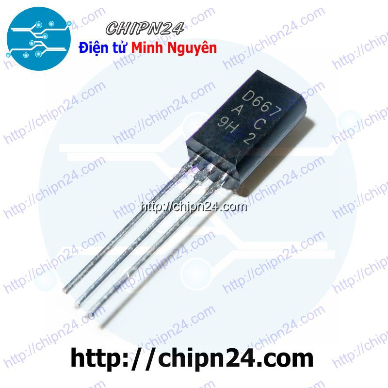 [10 CON] Transistor D667 TO-92L NPN 1A 80V (2SD667 667)