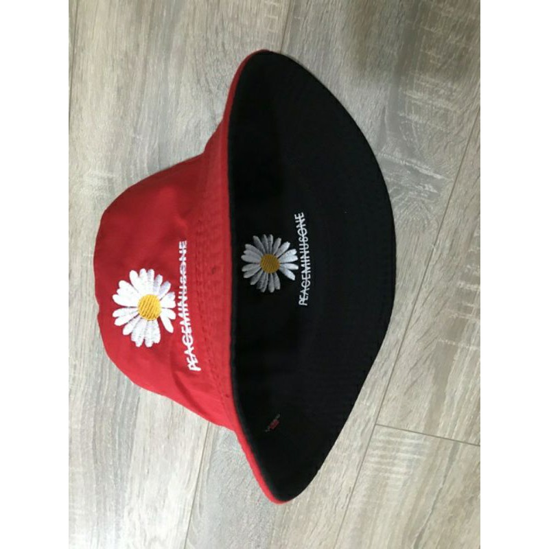 MŨ nón bucket/ tai bèo hoa cúc 2 mặt thêu