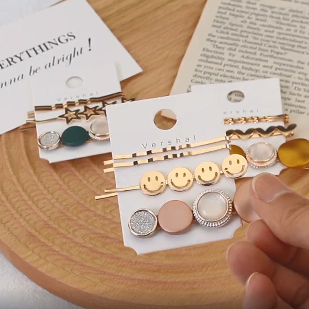 Set 3 Kẹp Tóc Acrylic Thời Trang Cho Nữ