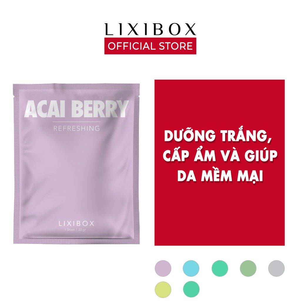 [Mã COSLXT5 giảm 10% đơn 600K] Mặt nạ giấy Lixibox, 23 gr- Acai Berry