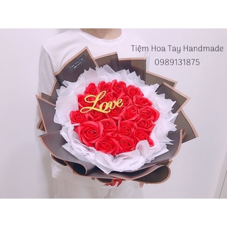 Bó hoa sáp màu đỏ 20 bông làm quà tặng