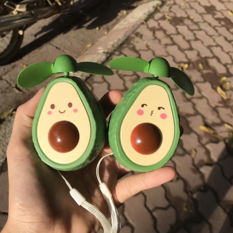 Quạt mini cầm tay hình trái bơ - dễ thương - Siêu Tiện Lợi - Kèm Dây Đeo