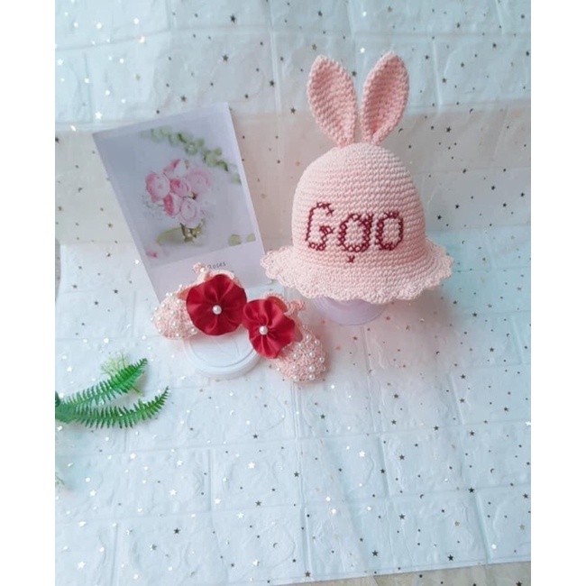 Mũ sợi len thú cho bé yêu(nhận gắn tên bé)