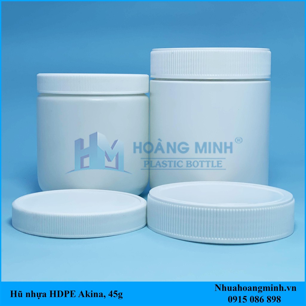 Hủ Nhựa 600ml Nắp Vặn Thân Trắng Đục Nhựa HDPE - Đựng Bột Nậu Nành - Bột Nghệ - Bột Bắp