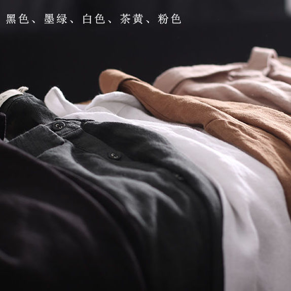Áo Sơ Mi Vải Lanh Cotton Tay Dài Dáng Rộng Phong Cách Mới Cho Nữ