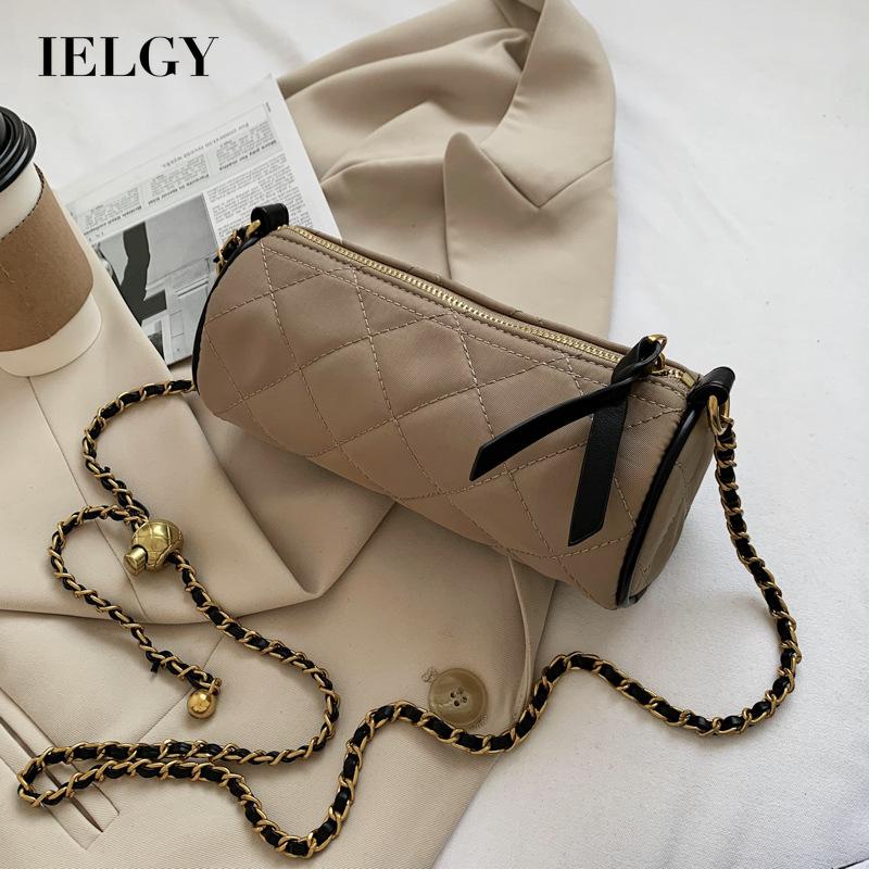 IELGY Túi Đeo Vai Vải canvas In Họa Tiết Ngựa Vằn Phối Dây Xích Thời Trang Cho Nữ