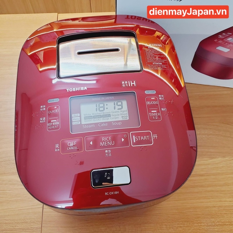 NỒI CƠM ĐIỆN CAO TẦN NHẬT BẢN TOSHIBA RC-DX18H  220V