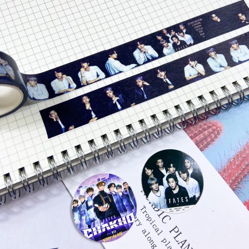 Bộ 7 Miếng Dán Trang Trí In Hình Nhóm Nhạc BTS