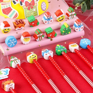 Combo 100 bút chì đầu tẩy giáng sinh