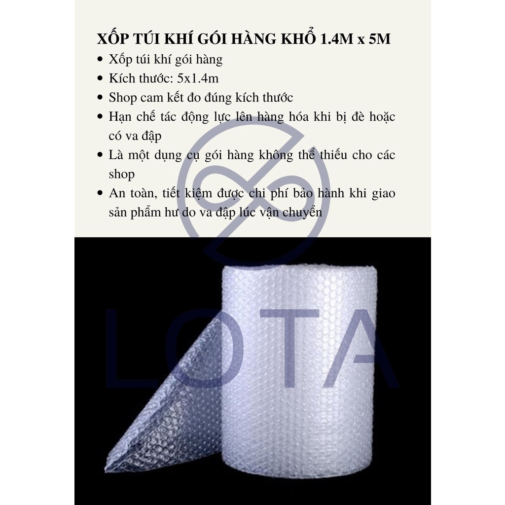 MIẾNG XỐP BONG BÓNG CHỐNG XÓC KHỔ 1.4Mx5M, bịch nổ giảm xóc, nylon túi khí hạn chế va đập, dụng cụ đóng gói hàng hóa