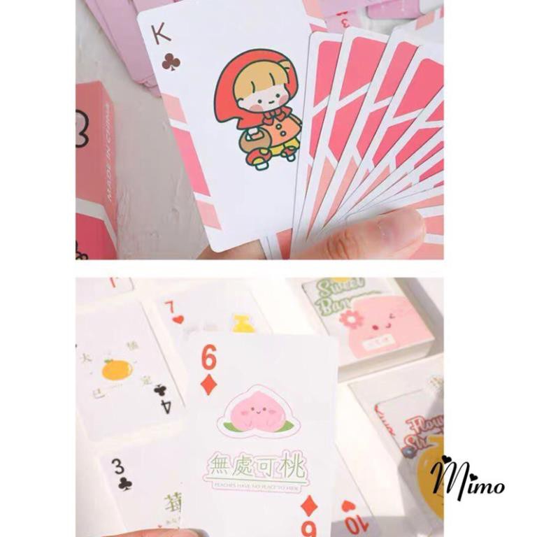 Bộ bài tây, tú lơ khơ họa tiết dễ thương poker 52 lá in hình cute ngộ nghĩnh, hoạt hình siêu đáng yêu