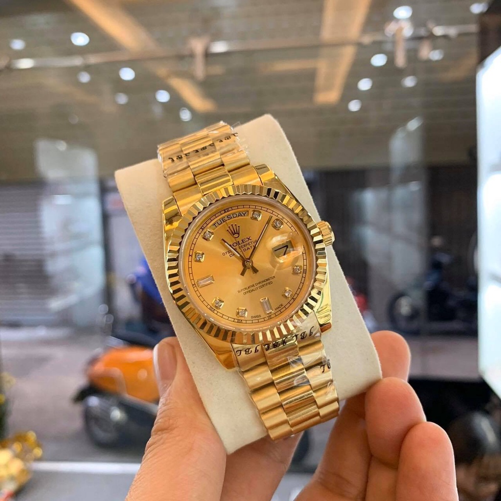 Đồng Hồ NAM RoLex Sapphire RA22 Máy cơ Automatic Nhật Full vàng 2 lịch