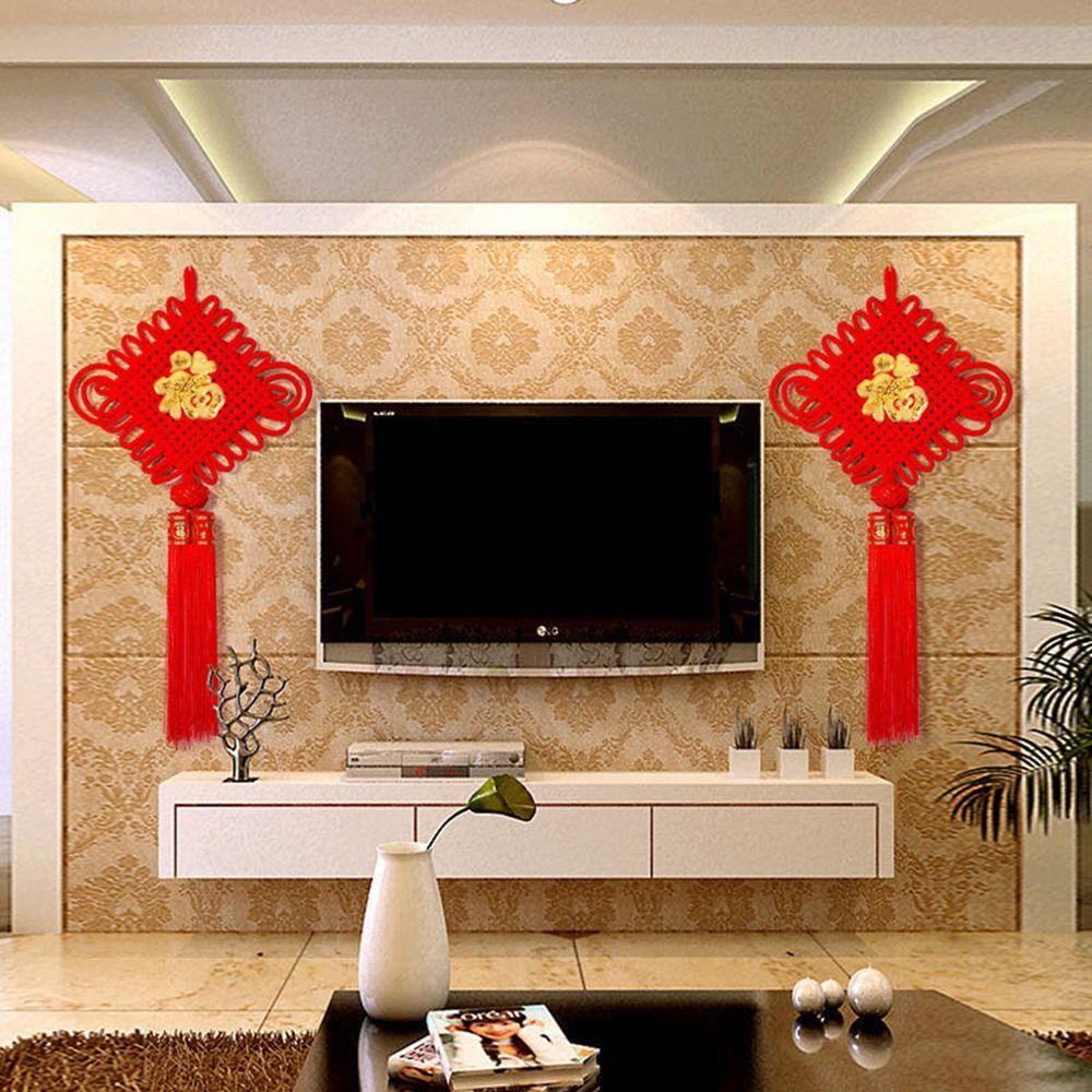 Dây Tua Rua Màu Đỏ Dệt Tay Nhân Vật Fu Cầu Bình An May Mắn Trang Trí Năm Mới
