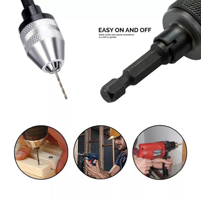 Đầu kẹp mũi khoan chuôi lục giác cho máy bu lông