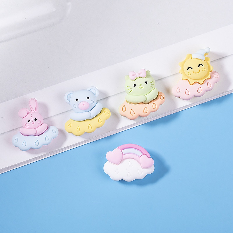 Set 10 đám mây hoạt hình xinh xắn phụ kiện làm kẹp tóc