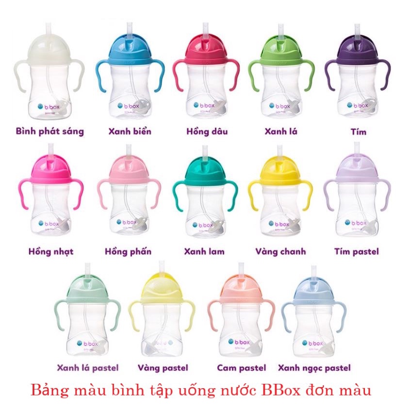 Bình tập uống nước đơn màu BBox Sippy Cups, Úc (240ml) cho trẻ từ 6 tháng tuổi