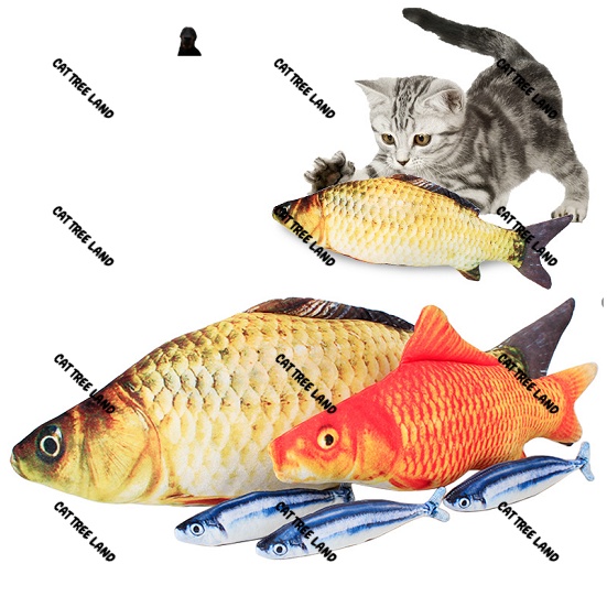 ĐỒ CHƠI CHÓ MÈO, CÁ CATNIP NHỒI BÔNG, TẶNG THÊM GÓI CATNIP