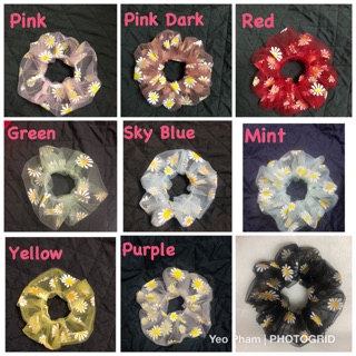 Đồ cột tóc Scrunchies hoa cúc lưới HOT TREND 2020