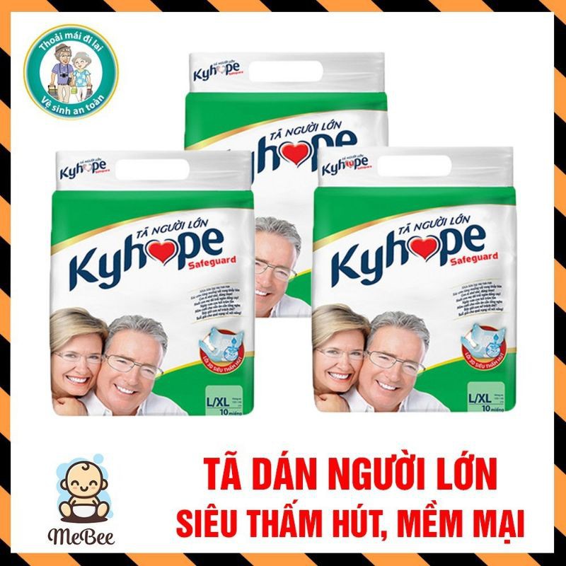 (Combo 4 gói)Tã Dán Người Lớn Kyhope Size M, Size L/XL 10 Miếng