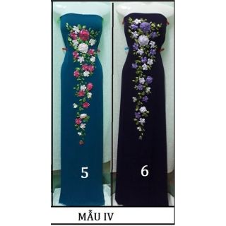 Vải áo dài thêu ruy băng