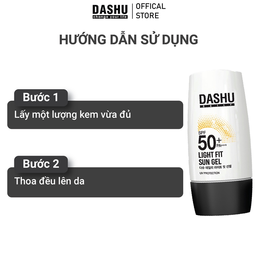Kem chống nắng dành cho nam giới - DASHU Daily Light Fit Sun Gel 50ml