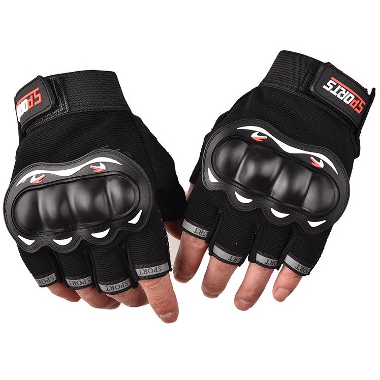 Găng Tay Đi Phượt Sport Cụt Ngón Có Gù Bảo Vệ Tay Đầu Ngón Tay Có Phản Quang
