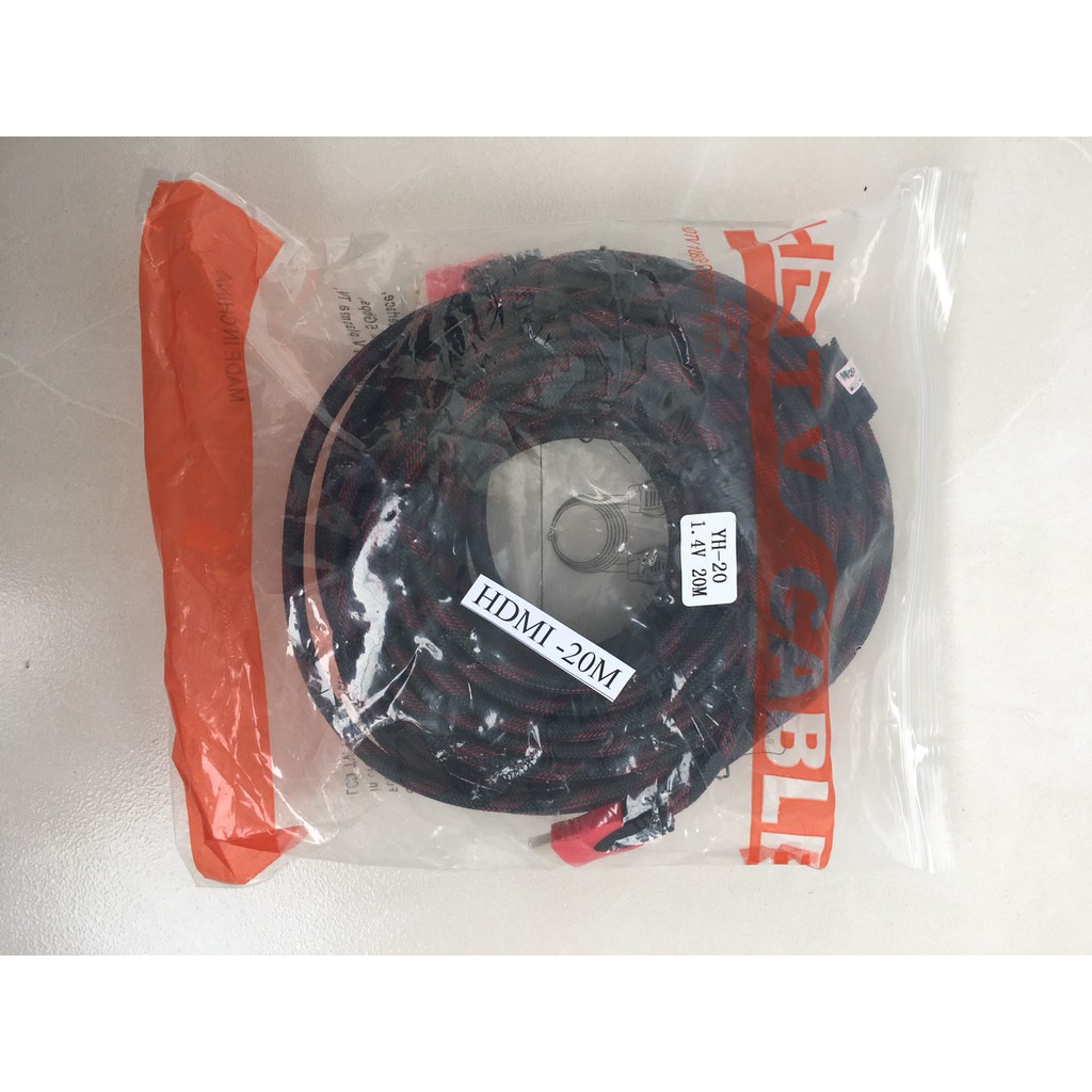 Cáp HDMI 20m YH20 FullHD chuẩn 1.4v - Hãng phân phối