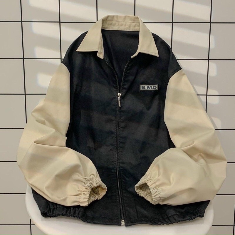 Áo khoác Jacket form rộng Bmo lab , Vải kaki lót dù . Phong cách ulzzang , unisex nam nữ