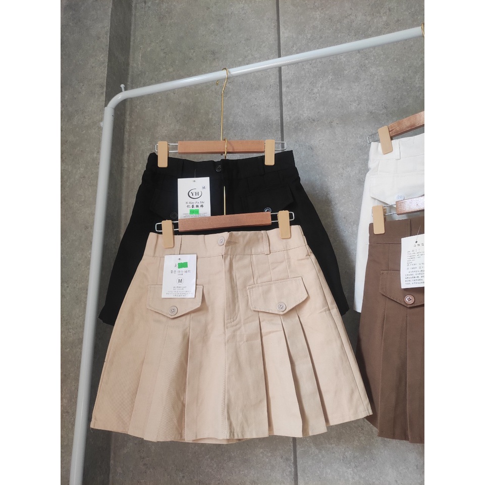 Chân Váy Kaki Xếp Ly Có BIGSIZE ⚡Chân Váy Kaki Dày Dặn Có Lớp Lót Mặc Siêu Xinh